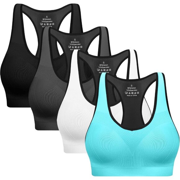 Racerback Sports Bras for Women with Pads - High Impact Athletic Tank Tops for Y